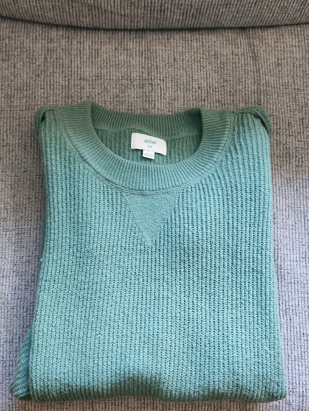 aerie Scoopneck Oversized Crew Sweater in Seafoam